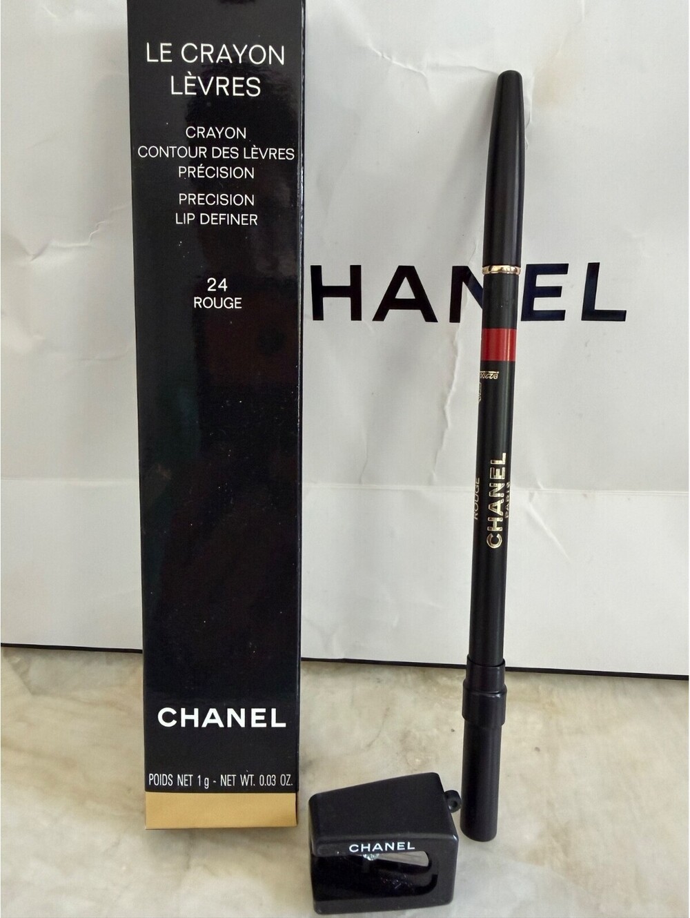 Chanel Le Crayon Lèvres Precision Lip Definer 24 ROUGE - Discontinued HTF NIB